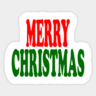 Merry Christmas Red and Green Sticker